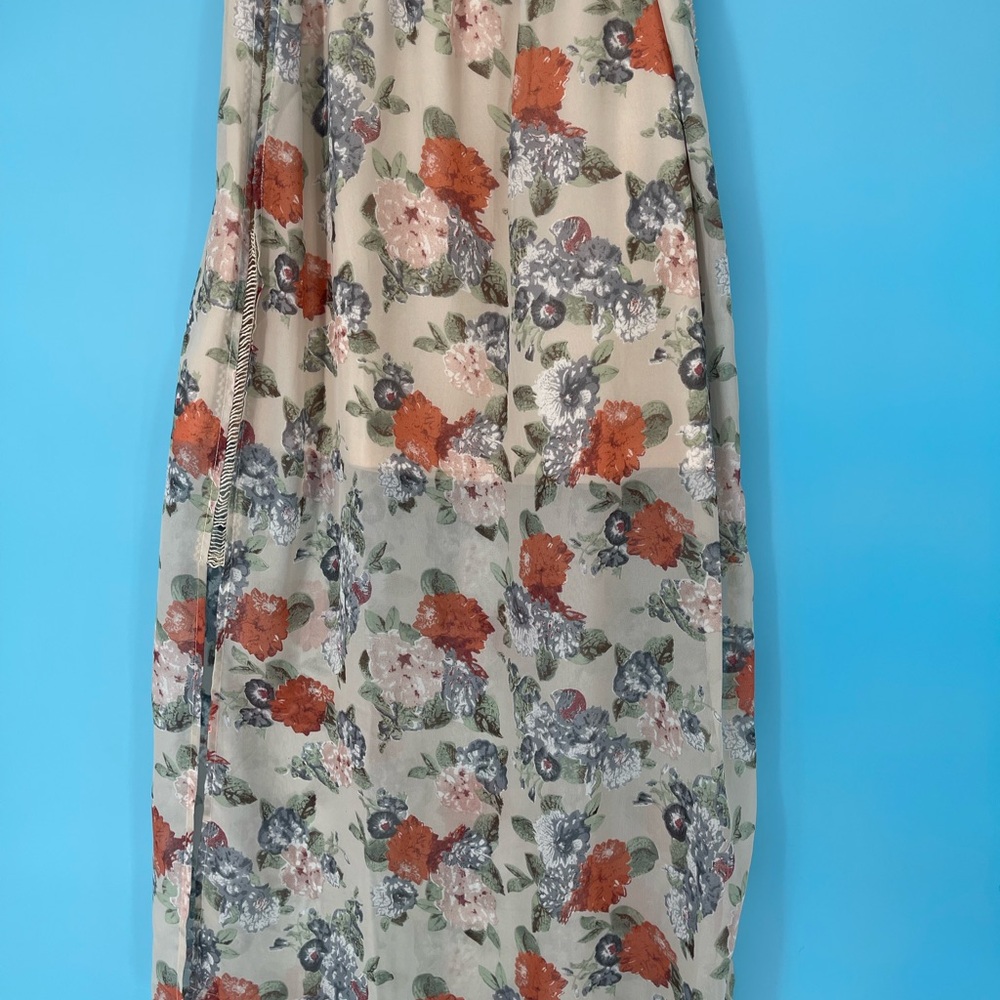 Simply Noelle Floral Maxi Skirt in‎ Cream and Orange M